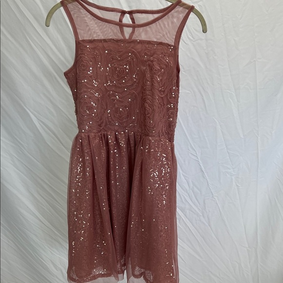 Justice Other - Justice Tulle Rose Sequin Formal Dress